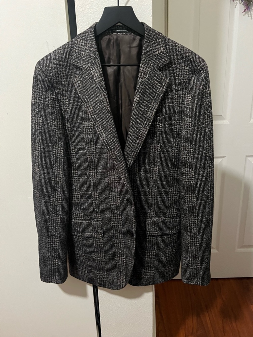 Reiss Men's Brown and Tan Glen Plaid Sport Coat